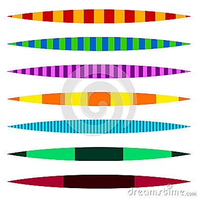 Horizontal line dividers. Set of colorful duotone straight lin Vector Illustration