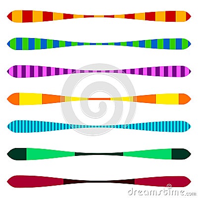 Horizontal line dividers. Set of colorful duotone straight lin Vector Illustration