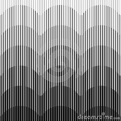 Horizontal line pattern. From thin line to thick. Parallel stripe. Black streak on white background. Straight fading gradation. Ab Vector Illustration
