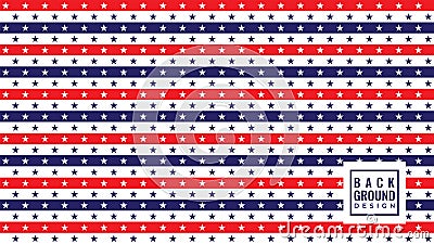 Horizontal line with stars ornament. American background design template. Red White Blue Color Theme. Vector Illustration Vector Illustration