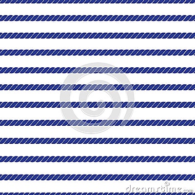 Horizontal marine rope striped seamless vector pattern Vector Illustration