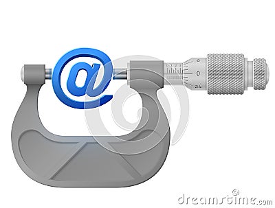 Horizontal micrometer measures mail symbol Vector Illustration