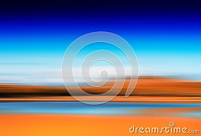 Horizontal motion blur autumn lake background Stock Photo