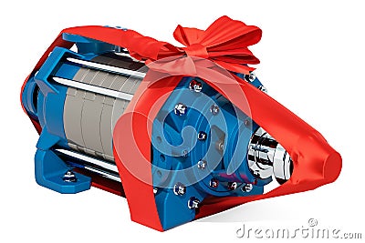 Horizontal multistage centrifugal pump with bow and ribbon, gift Stock Photo