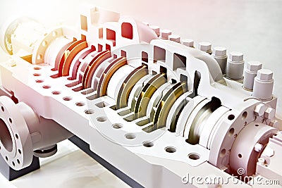 Horizontal multistage centrifugal pump Stock Photo