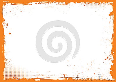 Horizontal orange and black Halloween background, grunge border Stock Photo