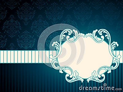 Horizontal oval vintage rococo label Stock Photo