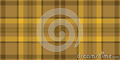 Horizontal plaid background fabric, chic texture tartan vector. Ireland textile pattern seamless check in amber color Vector Illustration