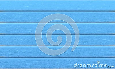Horizontal planks with wood texture, painted light blue color. 3d rendering Cartoon Illustration