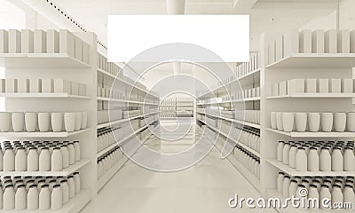 horizontal poster at white supermarket Stock Photo
