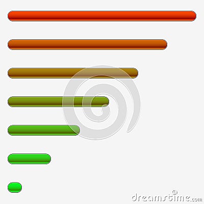 Horizontal progress bars. Completion, loading, phases concepts. Vector Illustration