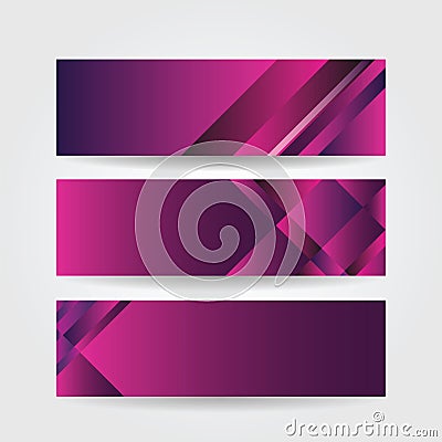 Horizontal purple banners Vector Illustration