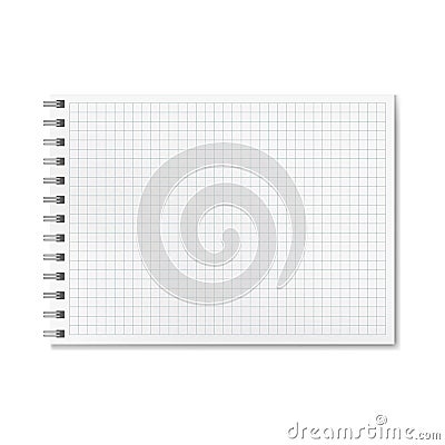 Horizontal realistic graph ruled notebook Stock Photo