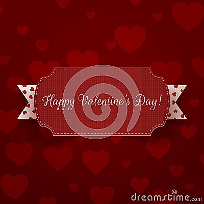 Horizontal realistic Valentines Day vector Banner Vector Illustration