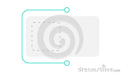 Horizontal rectangle shape with mint line vector design element Vector Illustration