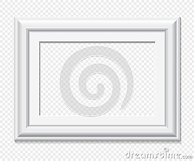 Horizontal rectangular white vector frame Vector Illustration