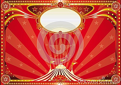 Horizontal red circus background Vector Illustration