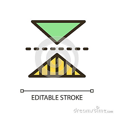 Horizontal reflection pixel perfect RGB color ui icon Vector Illustration