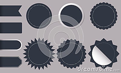 Horizontal and round shape circle stickers for new and best Arrival shop product tags, badge, labels or sale sign sunburst and Vector Illustration