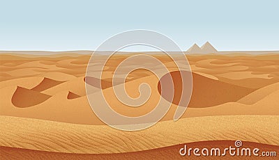 Horizontal seamless background with desert Vector Illustration