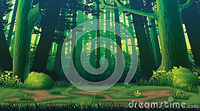 Horizontal seamless background with forest Vector Illustration