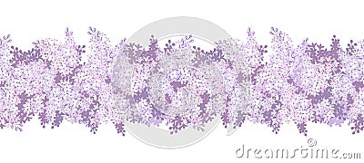 Horizontal seamless background with lilac flowers. Vector. Vector Illustration
