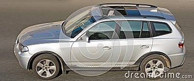 Horizontal shot of german luxury SUV CAR Stock Photo