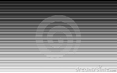 Horizontal speed line halftone pattern thick to thin. Vector illustration Vector Illustration