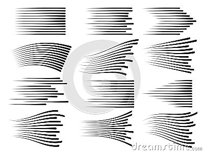 Horizontal speed motion lines. Fast line vector symbols isolated Vector Illustration