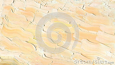 Horizontal stripes in pale orange and yellow tones. Oil painting Stock Photo