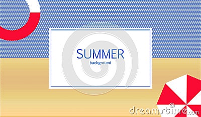 Horizontal summer background minimalism Vector Illustration