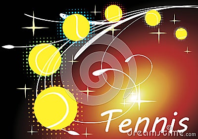 Horizontal tennis banner Vector Illustration