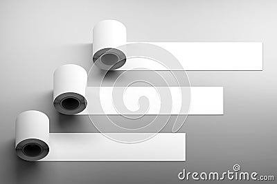 Horizontal three rolls of duct tape on surface Cartoon Illustration