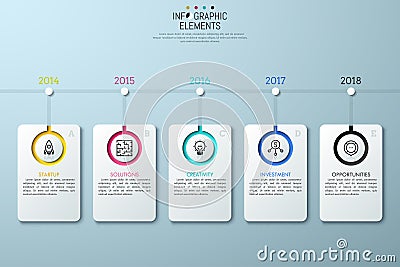 Horizontal timeline with year indication Vector Illustration