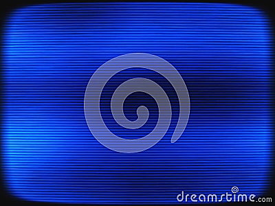 Horizontal vintage blue interlaced tv screen abstraction backgro Stock Photo