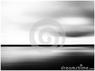 Horizontal vivid black and white minimal landscape abstraction Stock Photo