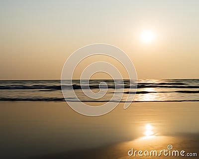 Horizontal vivid ocean milk sunset horizon Stock Photo