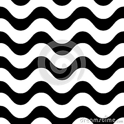 Horizontal wavy lines vector seamless pattern. Vector Illustration
