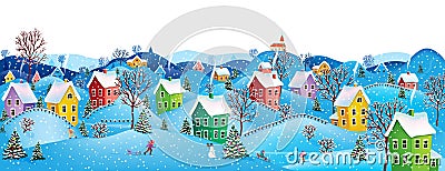 Horizontal winter banner Vector Illustration