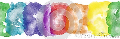 horizontally seamless colorful watercolor pattern as banner Stock Photo