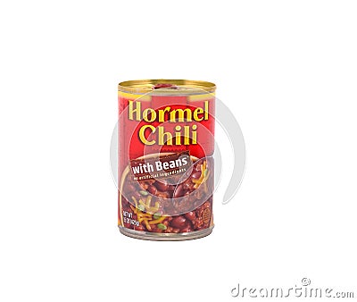 Hormel Chili with Beans Editorial Stock Photo