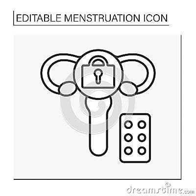 Hormonal contraception line icon Vector Illustration