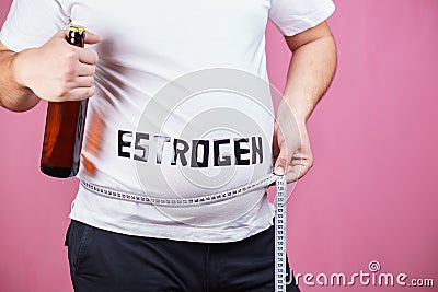 Hormonal imbalance, estrogen, alcohol addiction Stock Photo