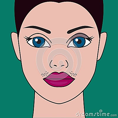 Hormonal imbalance, high testosterone Vector Illustration