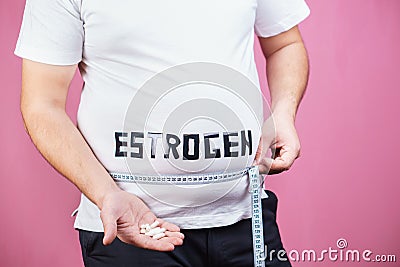 Weight gain, estrogen level, hormonal therapy Stock Photo