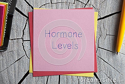 Hormone Levels written on a note Stock Photo