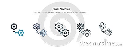 Hormones icon in different style vector illustration. two colored and black hormones vector icons designed in filled, outline, Vector Illustration
