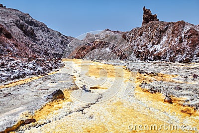 Hormoz Island yellow river, Hormozgan Province, Iran Stock Photo