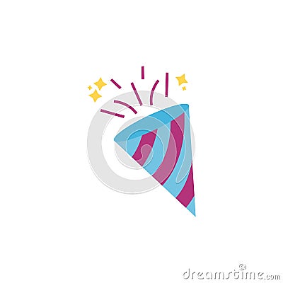 Horn festive celebration party flat icon design Vector Illustration