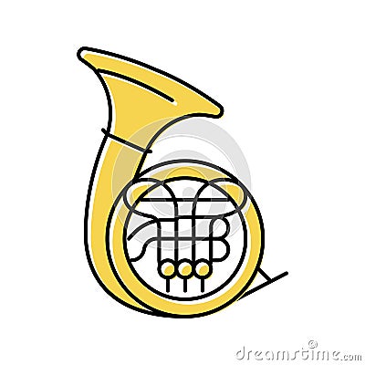 horn orchestra musician instrument color icon vector illustration Vector Illustration